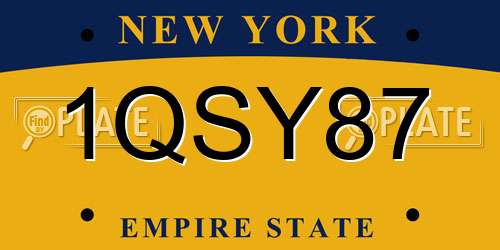 1QSY87 New York License Plate
