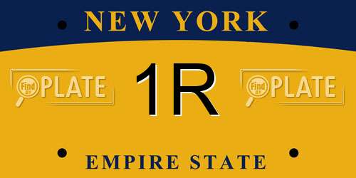 1R New York License Plate