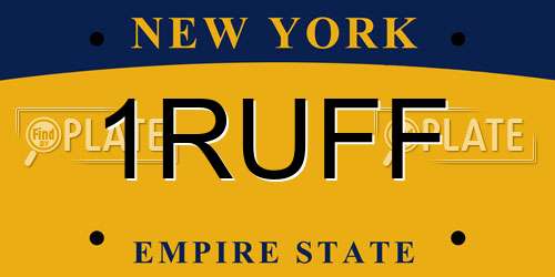 1RUFF New York License Plate