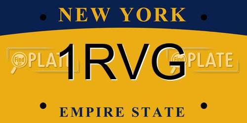 1RVG New York License Plate