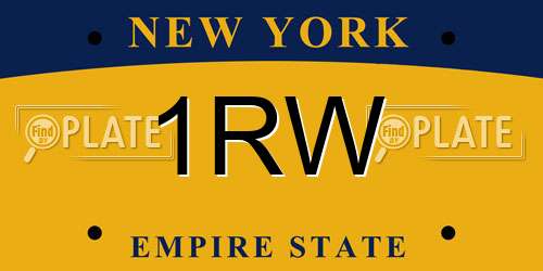 1RW New York License Plate