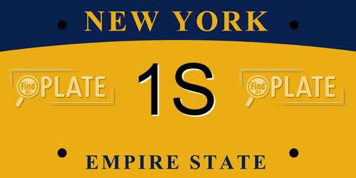 1S New York License Plate