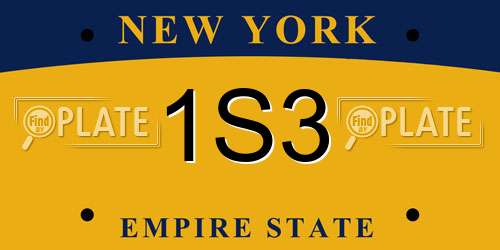 1S3 New York License Plate