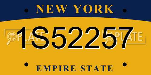 1S52257 New York License Plate