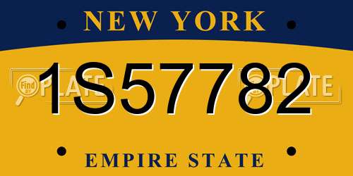 1S57782 New York License Plate