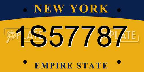 1S57787 New York License Plate