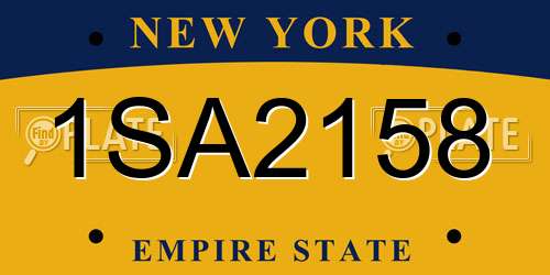 1SA2158 New York License Plate