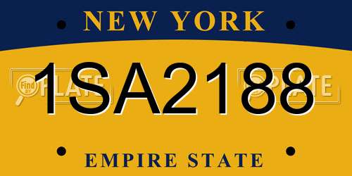1SA2188 New York License Plate