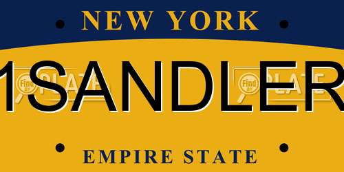 1SANDLER New York License Plate