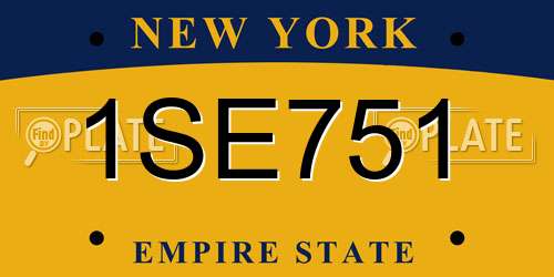 1SE751 New York License Plate
