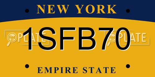1SFB70 New York License Plate