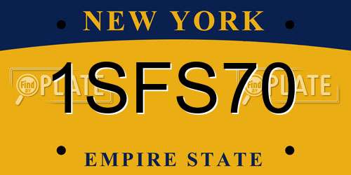 1SFS70 New York License Plate