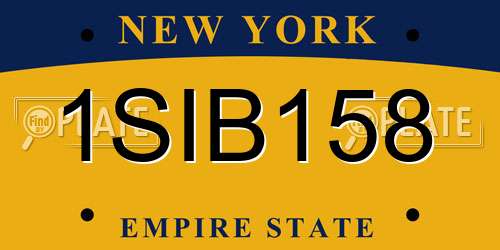 1SIB158 New York License Plate