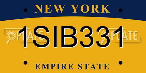 1SIB331 New York License Plate