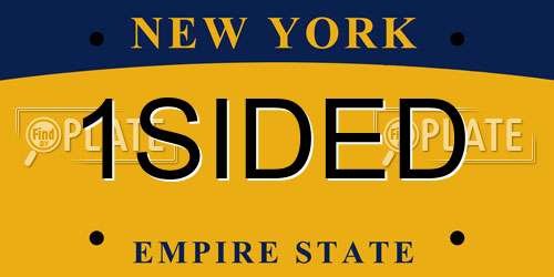 1SIDED New York License Plate