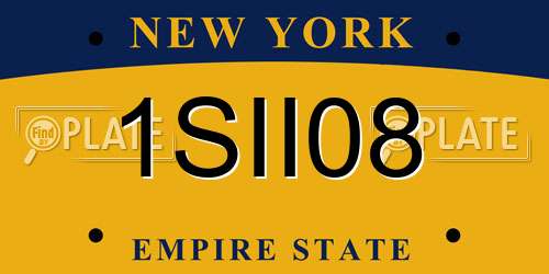 1SII08 New York License Plate
