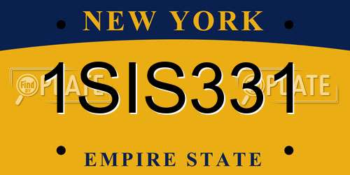 1SIS331 New York License Plate