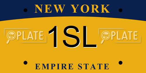 1SL New York License Plate