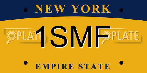 1SMF New York License Plate