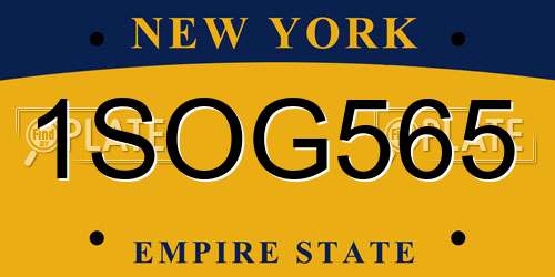 1SOG565 New York License Plate