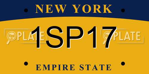 1SP17 New York License Plate