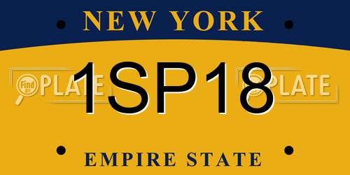 1SP18 New York License Plate