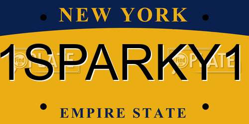 1SPARKY1 New York License Plate