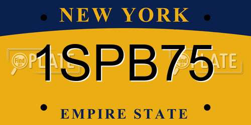 1SPB75 New York License Plate