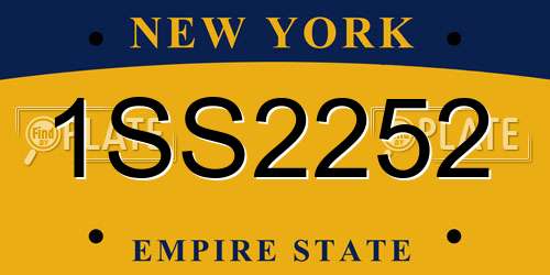 1SS2252 New York License Plate