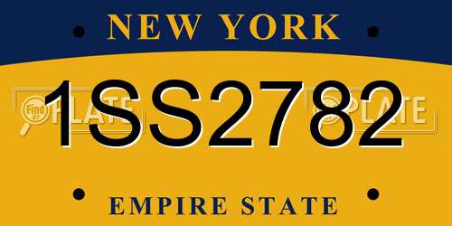 1SS2782 New York License Plate