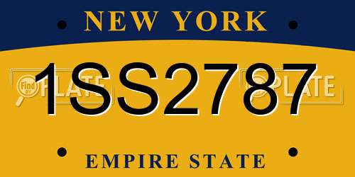 1SS2787 New York License Plate