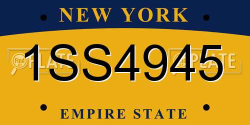 1SS4945 New York License Plate