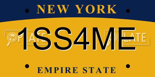 1SS4ME New York License Plate