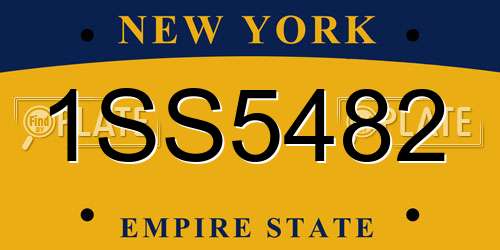 1SS5482 New York License Plate