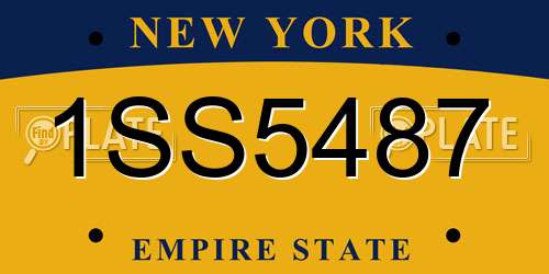1SS5487 New York License Plate