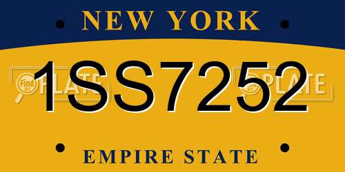 1SS7252 New York License Plate