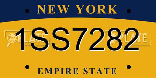 1SS7282 New York License Plate