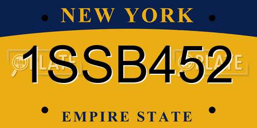 1SSB452 New York License Plate