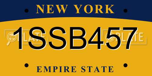 1SSB457 New York License Plate