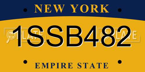 1SSB482 New York License Plate