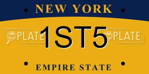 1ST5 New York License Plate