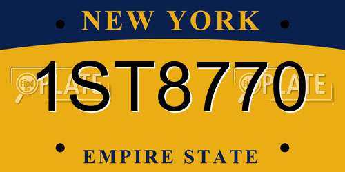 1ST8770 New York License Plate