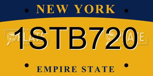 1STB720 New York License Plate