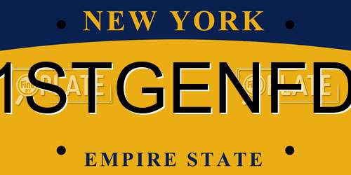 1STGENFD New York License Plate
