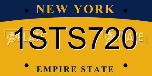 1STS720 New York License Plate