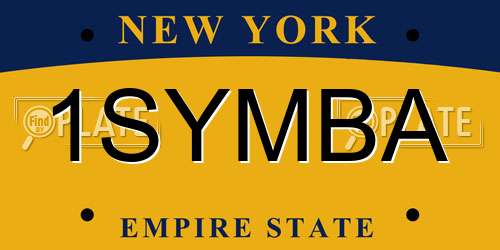 1SYMBA New York License Plate