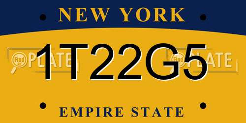 1T22G5 New York License Plate