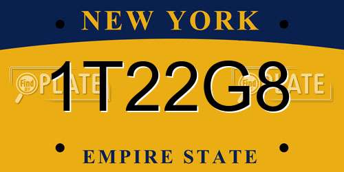 1T22G8 New York License Plate