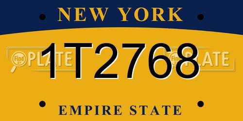 1T2768 New York License Plate
