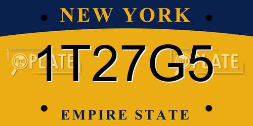 1T27G5 New York License Plate
